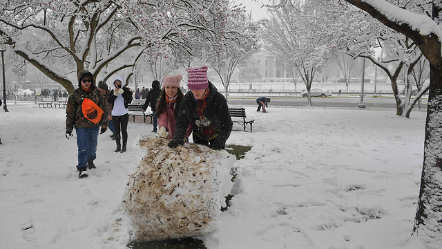  הבית הלבן בסופת שלגים (צילום: AFP)