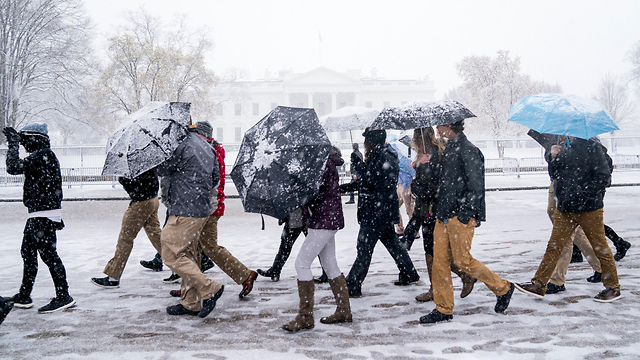  הבית הלבן בסופת שלגים (צילום: EPA)