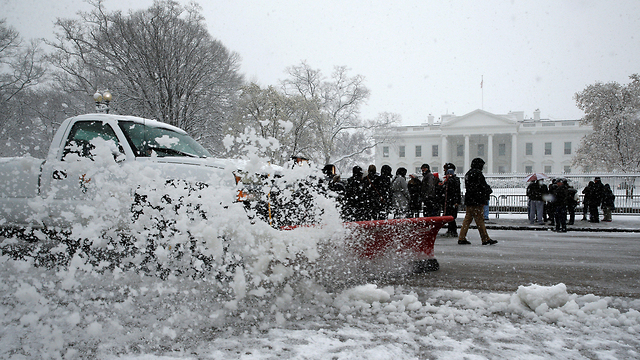  הבית הלבן בסופת שלגים (צילום: רויטרס)