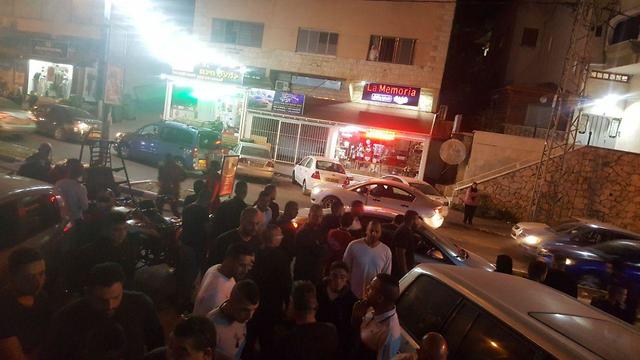 Scene of the shooting in Umm al-Fahn on Thursday night