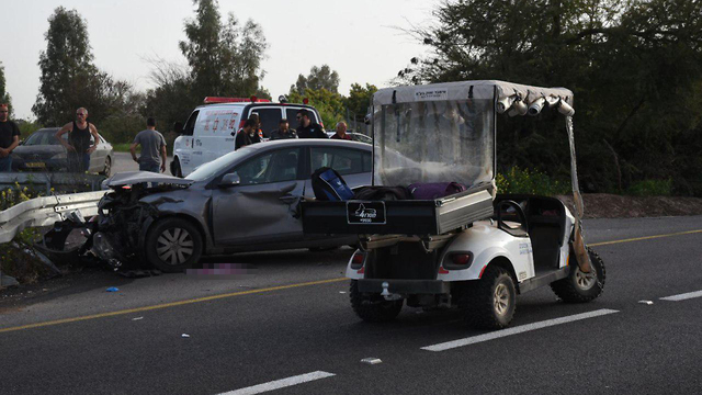 תאונת דרכים בכביש 91 (צילום: אביהו שפירא)
