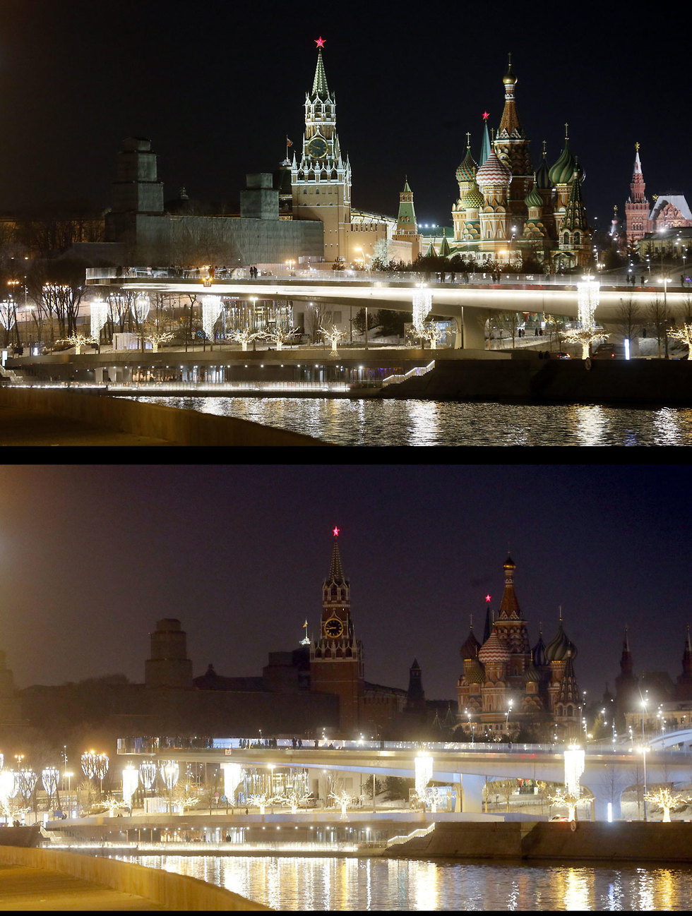 שעת חושך קרמלין מוסקבה  (צילום: EPA)