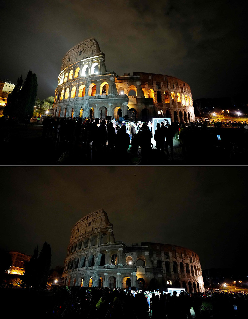 שעת חושך רומא איטליה (צילום: AFP)
