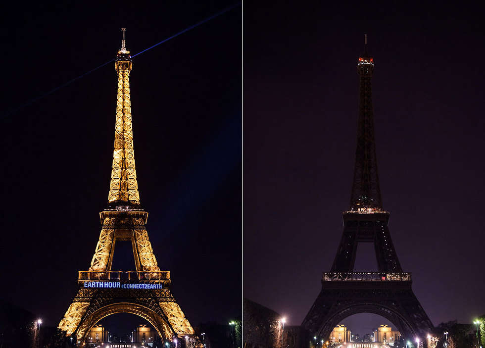 שעת חושך אייפל פריז (צילום: EPA )