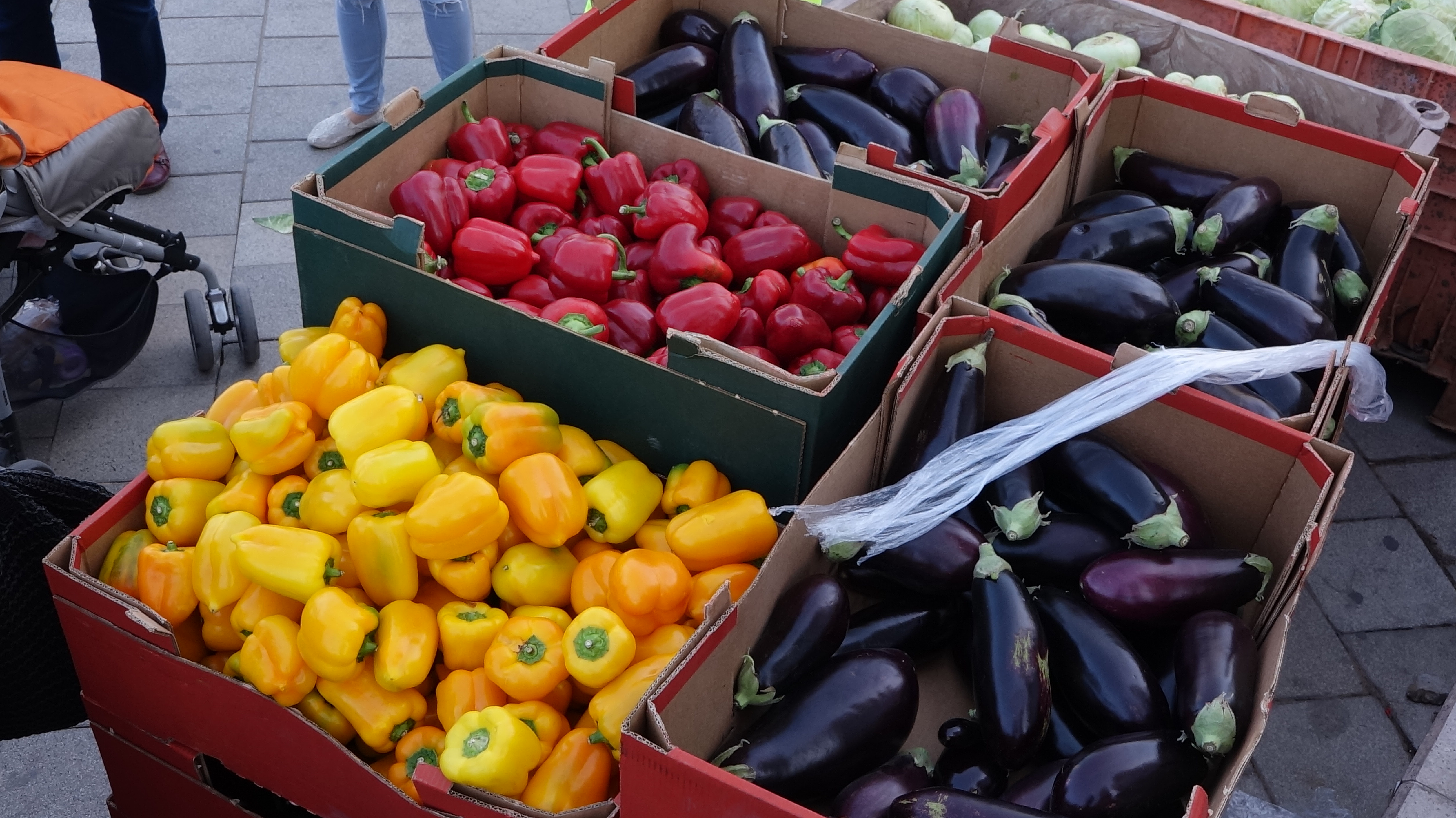 חלוקת ירקות בהפגנת החקלאים (צילום: אלון הוטר, באדיבות הברית הישראלית)