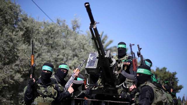 Hamas military wing during exercises (Photo: Reuters)