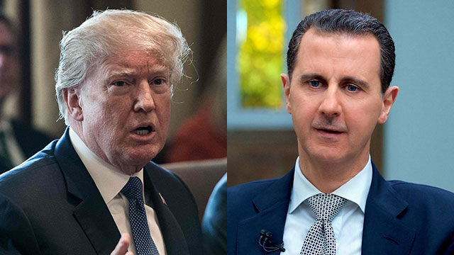 President Trump (L) and Syrian President Assad. The US was said to be considering 8 potential targets in Syria (Photo: AP, AFP)