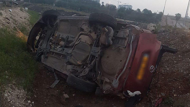 תאונת דרכים בצומת מורשה (צילום: כבאות והצלה מחוז מרכז)