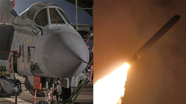 A Western fighter jet and Tomahawk missile used in the attack in Syria (Photo: AP, AFP)
