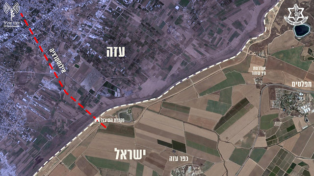 Маршрут туннеля, уничтоженного 15 апреля. Карта предоставлена пресс-службой ЦАХАЛа (Photo: IDF's spokesperson)