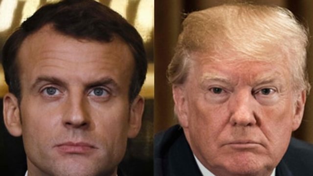 President Macron (L) will meet President Trump at the WH on Tuesday to discuss the deal (Photo: AFP)