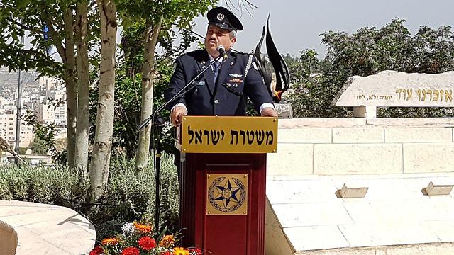 Police Commissioner Roni Alsheikh at a ceremony for officers killed in the line of duty (Photo: Eli Mandelbaum)