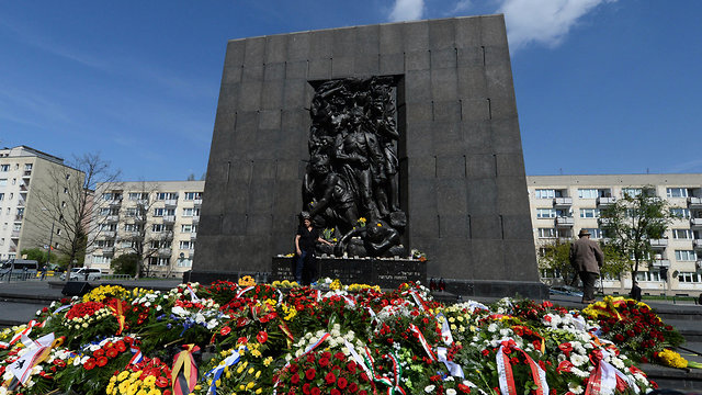 A memorial to the Warsaw Gehtto Uprising on its anniversary