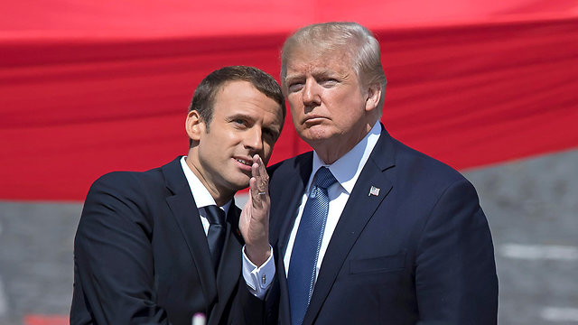 נשיא צרפת עמנואל מקרון עם נשיא ארה