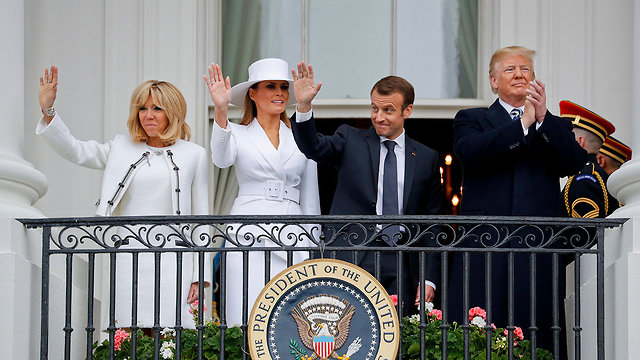 Donald and Melania Trump host Emmanuel and Brigitte Macron (Photo: AP)