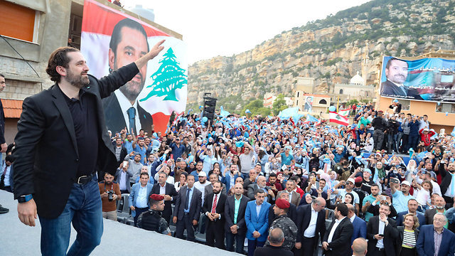 ראש ממשלת לבנון סעד חרירי עצרת בחירות (צילום: רויטרס)