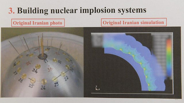 תמונות מצגת ארכיון אטומי איראן חשיפה נחשף ישראל מסמכים גרעין נשק גרעיני בנימין נתניהו ()