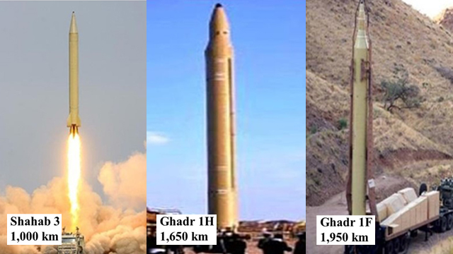 Iran's range of nuclear capable missiles