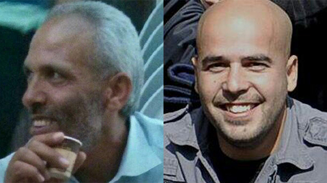 Yaqoub Abu al-Qiyan (L) ran over policeman Erez Levi and was shot