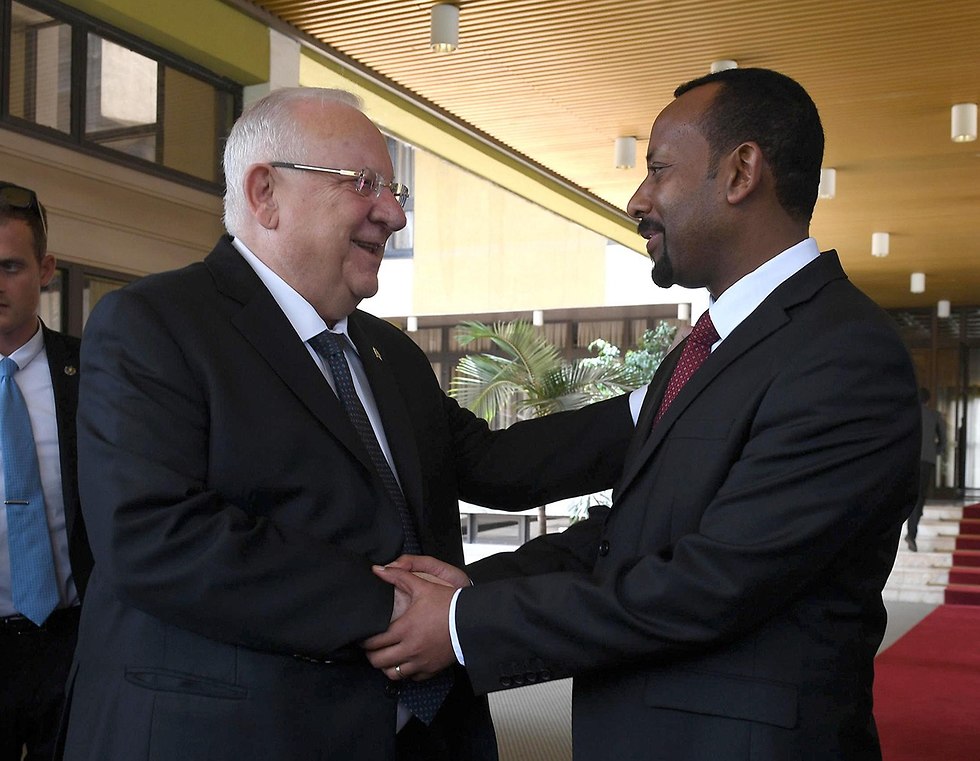 ראובן ריבלין פגישה עם ראש ממשלת אתיופיה אביה אחמד (צילום: מארק ניימן / לע