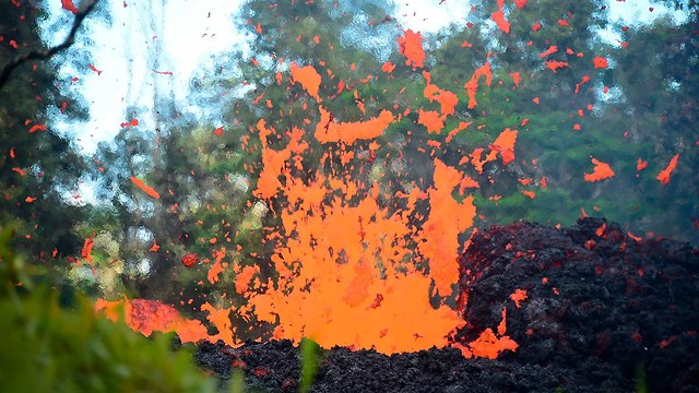 התפרצות הר געש הוואי (צילום: AFP)