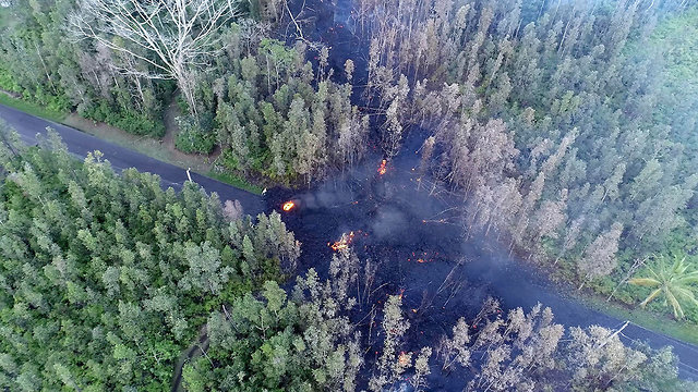התפרצות הר געש הוואי (צילום: AP)