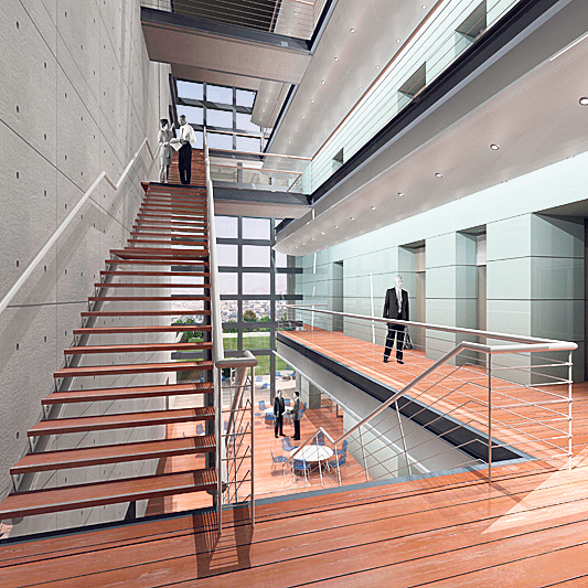 Simulation of the embassy's interior (Photo: Amir Mann / Ami Shinar Architects & Planners)