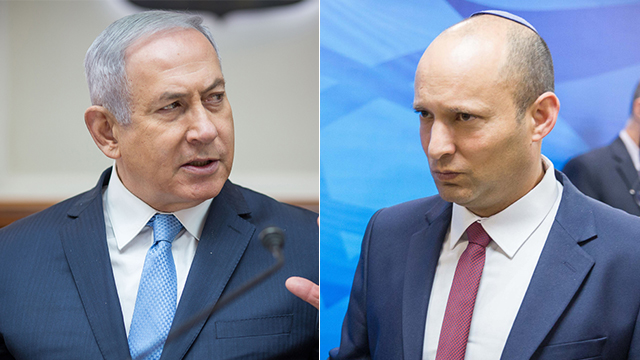 Prime Minister Benjamin Netanyahu (L) and Education Minister Naftali Bennett  (Photo: Emil Salman)
