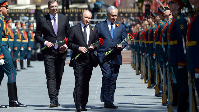 PM Netanyahu and Putin mar Russia's WWII victory over Germany (Photo: Amos Ben Gershom/GPO)