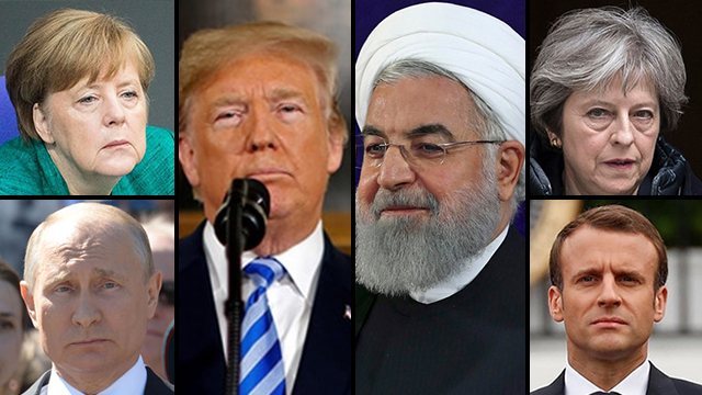 L to R: leaders of Germany, Russia, US, Iran, Britain and France (Photo: AP, AFP, EPA, GPO)