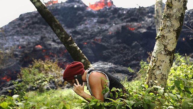 הוואי התפרצות הר געש לבה (צילום: AFP)