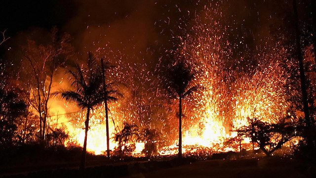 הוואי התפרצות הר געש לבה (צילום: AP)