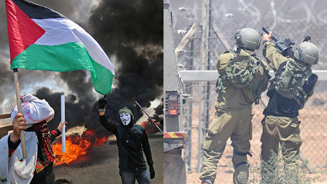 A bloody day in Gaza, Monday (Photos: AFP, IDF Spokesperson's Unit)