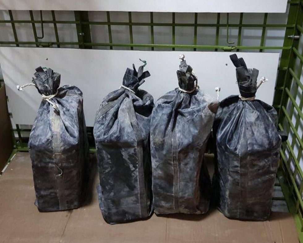 NIS 40 million of cocaine that made its way from Peru to Israel. (Photo: Police Spokesperson)