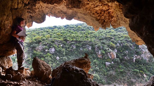 המערה שבה נמצאה הגולגולת (צילום: בועז זיסו, אונ' בר אילן)