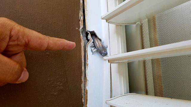Bullets fired from Gaza lodged in Sderot home (Photo: Roee Idan)