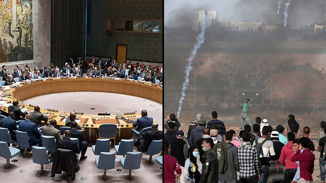 The UN Security Council will convene to discuss the Gaza riots, with a Palestinian-backed Kuwait resolution to station an international force near the border (Photo: AP, AFP)