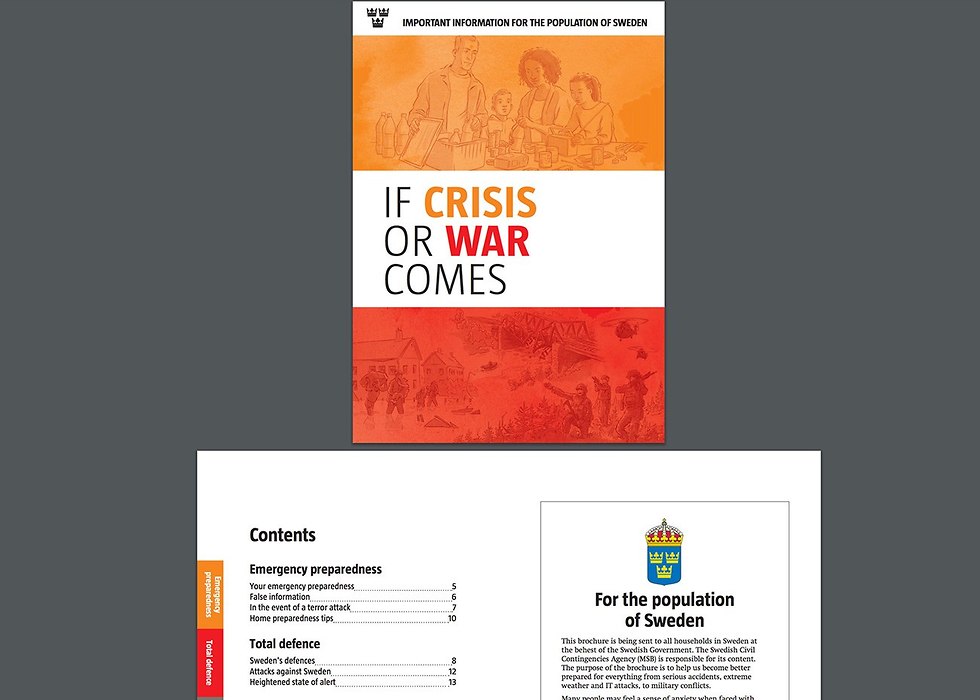 חוברת של ממשלת שבדיה מכינה את האזרחים ל מלחמה (צילום: רויטרס)