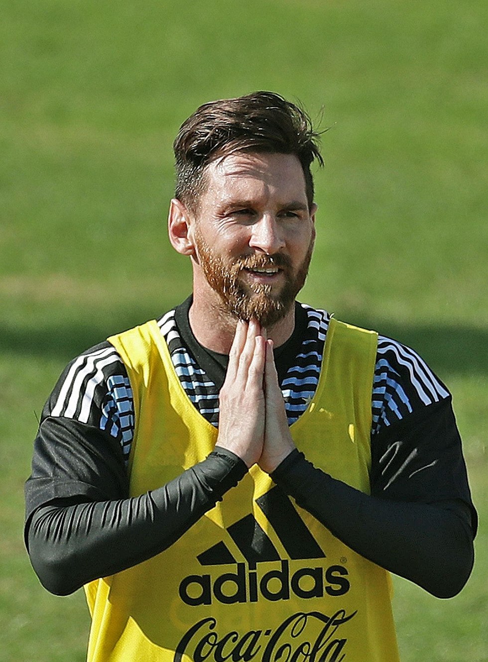 לאו מסי באימון נבחרת ארגנטינה (צילום: AFP)