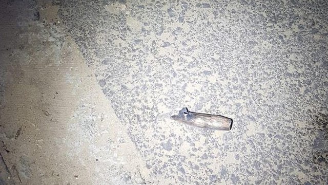 A bullet casing fired from Gaza in Sderot