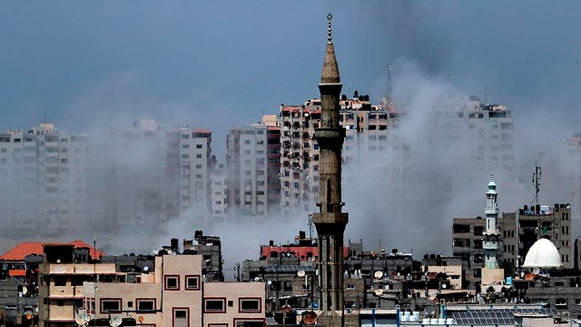 The IDF attacked some 30 terror targets around the strip Tuesday (Photo: AFP)