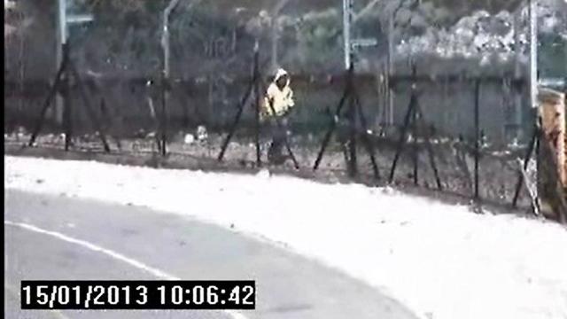 Awad between the fence proper and the barbed wire fence (Photo: IDF Spokesman's Office)