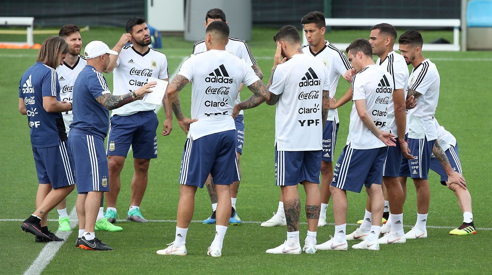 אימון נבחרת ארגנטינה (צילום: רויטרס)