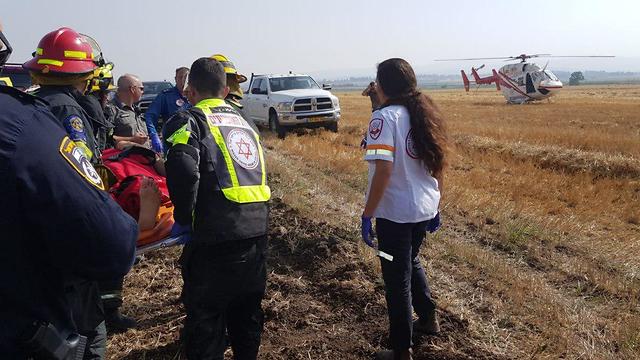 המטוס שהתרסק בעמק יזרעאל (צילום: תיעוד מבצעי מד