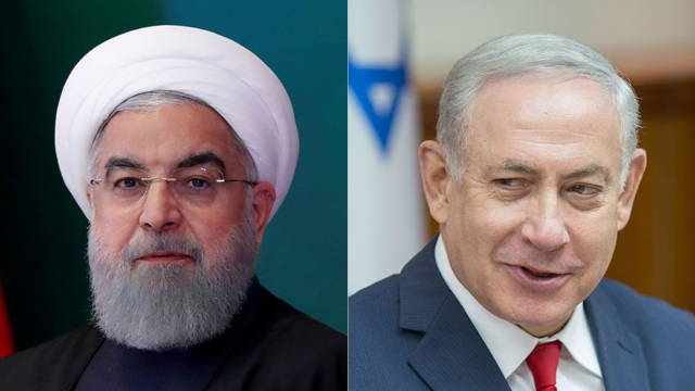 Iranian President Hassan Rouhani (L) and PM Benjamin Netanyahu
