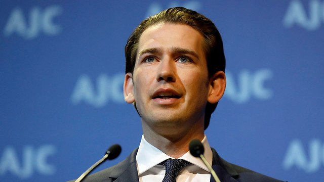 Austrian Chancellor Sebastian Kurz at the AJC conference (Photo: EPA)