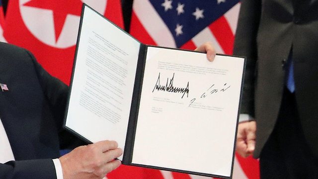 The agreement Kim and Trump signed (Photo: Reuters)