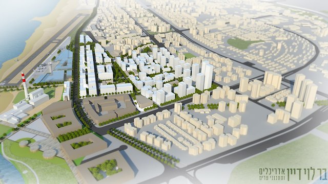 План застройки Сде-Дова, предложенный муниципалитетом Тель-Авива (новые кварталы отмечены белым)