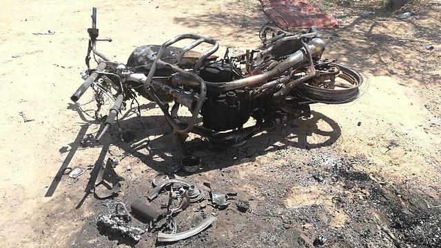 Motorcycle hit by IDF warning shots