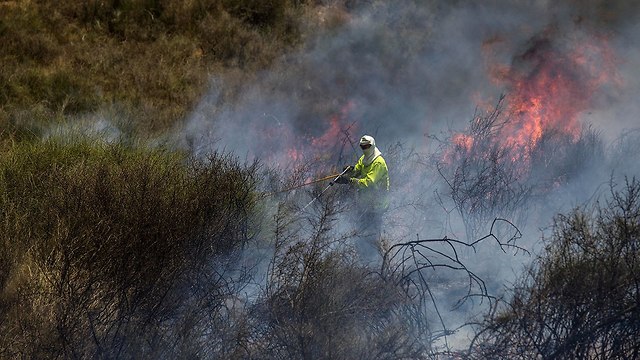 Пожар возле пограничного поселка. Фото: AP (Photo: AP)